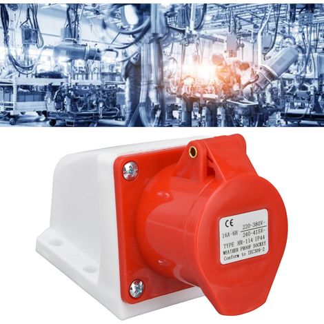 Prise industrielle CMS 4 broches/5 broches 16 A/32 A, connecteur CEE rouge, IP44HR-114 (1/5)
