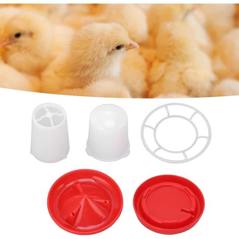 Mini Kit con mangiatoia da 0,35 libbre e abbeveratoio da 5,6 once per pulcini. Design con manicotto rotante. Alimentazione e abbeveraggio automatici. Mangiatoia per pollame adatta ai pulcini. (1/5)