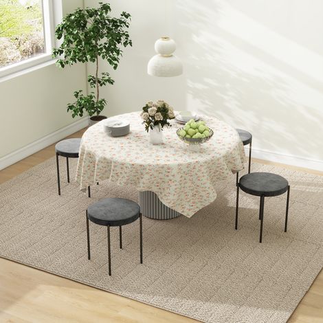 Tabourets de cuisine, lot de 4, empilables, aspect velours, jusqu'à 100 kg, structure en acier, 41,5 x 41,5 x 46 cm, gris foncé