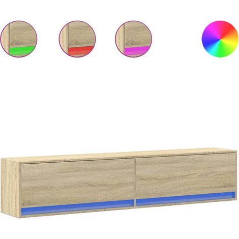 Maison Exclusive - TV-Wandschrank mit LED Sonoma-Eiche 180x31x38