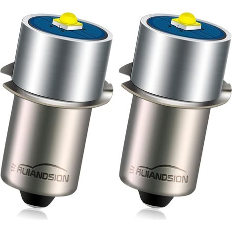 Lot de 2 ampoules LED P13.5S 3 W 6-30 V 2525 de rechange pour lampe torche DEWALT, lampe de travail, sans polarité (1/5)