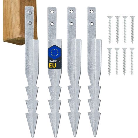 Kit ancrage balançoire 4 pièces Acier galvanisé S355 Fabriqué en EU, acier S355 galvanisé résistant à la corrosion, fixation solide avec vis pour aire de jeux et portique (1/5)