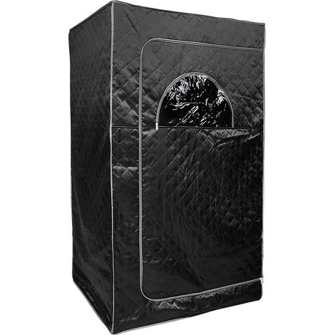 Cabine de siège sauna, Sauna à Vapeur , Home Sauna , sauna sauna, Intérieur Relax home spa Chambre pour une personne 100 x 80 x 170 cm noir (1/5)