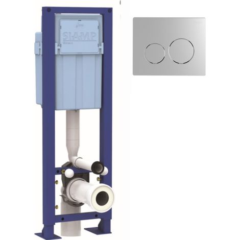 Bâti-support WC autoportant SIAMP Ingenio Premium quieto avec plaque de commande chromé