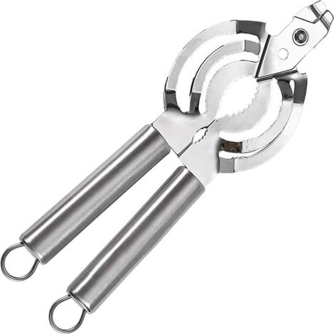 Abridor multiusos - Utensilio de cocina versátil - Abre latas, frascos y botellas - Accesorio de cocina de acero inoxidable - Abridor de botellas de alta calidad (1/4)