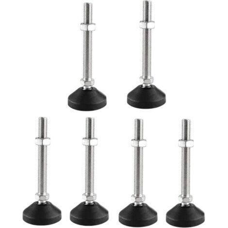 Lot de 6 pieds réglable M10 x 80 mm - Vis de réglage - Pied de meuble - Peut porter - Pieds réglables - Vis réglables - Pied réglables - Inclinaison maximale de 20 ° (6PCS M10 x 80mm x Ø40mm) (1/5)