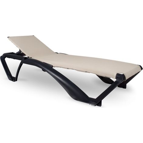 Chaises longues Marina Club Resol plastique gris beige (Lot de 2) (1/5)
