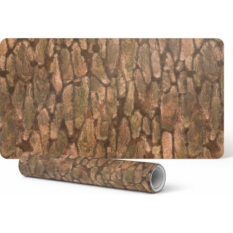 Alfombrilla de escritorio decorativa elegante, de corteza de 谩rbol natural, 90x45 cm.