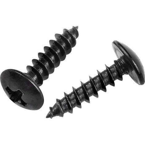 50 PCS Self-Tapping Wood Screws - Carbon Steel Screws, Phillips Head, Round Head, Mushroom Head, Black M425-INHHUB (1/5)