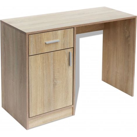 Maison Exclusive - Schreibtisch mit Schublade und Schrank Eiche 1