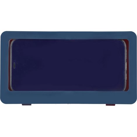 Support mural pour téléphone de douche, support fixe pour salle de bain, boîte de rangement étanche pour téléphone de douche, rangement pour téléphone de salle de bain et toilettes, bleu foncé. (1/5)