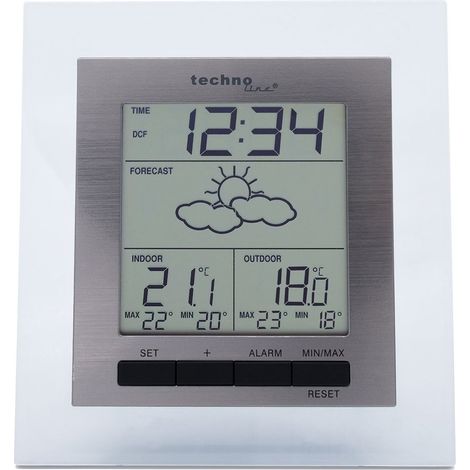 techno line WS 9136 Stazione Meteo, Alluminio Trasparente (1/4)