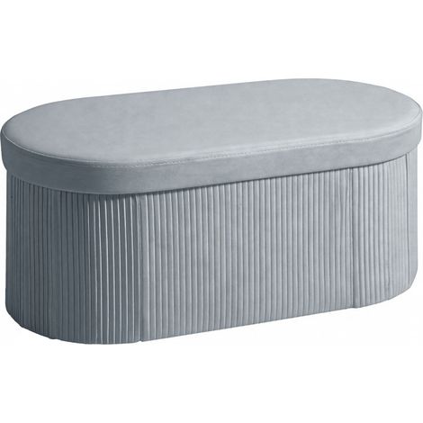 Banqueta con almacenaje plegable HOMVRA de terciopelo gris oscuro 76 x 38 x 35 cm (1/5)