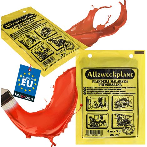 KOTARBAU® Bâche Protection Peinture - Polyéthylène Recyclé - 4 x 5 m - Gris - Bâche Peinture Sol Robuste - Film De Protection Épais - Bâche Plastique Protection Rénovation (1/5)