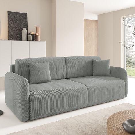 3-Sitzer-Wende-Ecksofa mit Bettkasten Dora Hellgrau