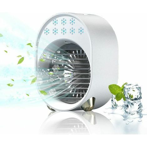 RHG Mini Climatiseur Portable, Climatiseur Mobile Sans Évacuation, Ventilateur Silencieux Chambre, Climatiseur Mobile Silencieux, Clim Portable echargeable USB Petit Humidificateur Air 3600mAh 4 en 1 (1/5)