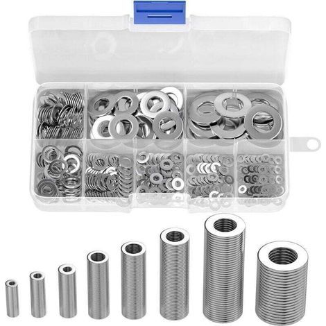 360 pcs en acier inoxydable plat et Rondelles assortiment de lave-mains (M2 M2.5 M3 M4 M5 M6 M8 M10) (1/4)