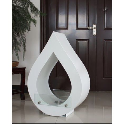 Caminetto al bioetanolo design Drop bianco