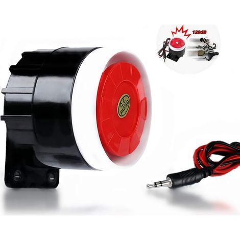 12V DC Mini-Alarmhorn mit Kabel, rot, 120 dB, Alarmsystem, Warnhorn für die Heimsicherheit (1/5)