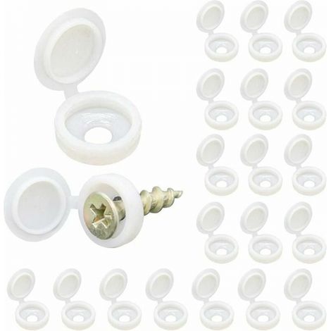 Couvercle à Vis, 100 Bouchons à Vis en Plastique, Couvercle de Protection à Vis pour la Maison, les Meubles, Cache Vis pour les Murs(Blanc)