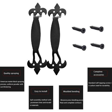 maniglie per porte in ferro nero, maniglie per armadi, mobili da cucina e cassetti con viti, maniglie per mobili, ferramenta retrò, decorazione per la casa (1/5)