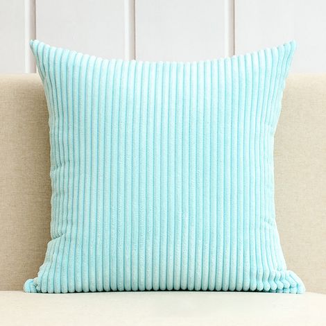 Coussin Décoratif - Housse de Coussin Grise Rayée en Polyester - 55 x 55 cm - Pour Canapé Chambre Salon - 2 Pièces