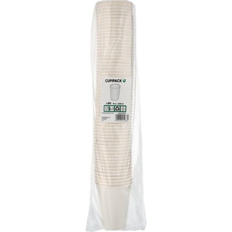 Gobelets en carton blancs sans plastique 250 ml 60 pièces CUPIPACK Guillin Pologne (1/2)