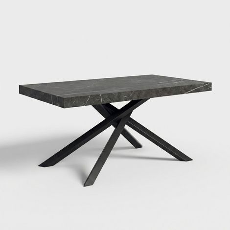 Tavolo allungabile design moderno per 12 persone Pechino - Effetto marmo nero
