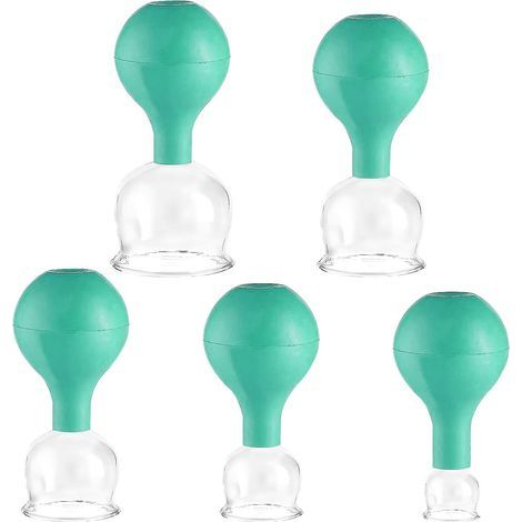 5 Pièces Ventouses Cellulite - Cupping Ventouse Massage Kiné - Visage Anti-Rides Facial Lift Cup - Dos Corps Kinésithérapie Médicale - Utilisé pour Lifter et Raffermir la Peau (Vert) (1/5)