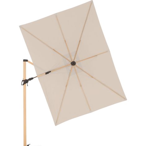 Doppler Alu Wood Pendel Side 220 x 300 cm Pendelschirm Ampelschirm 3 Farben 451268 820 Natur