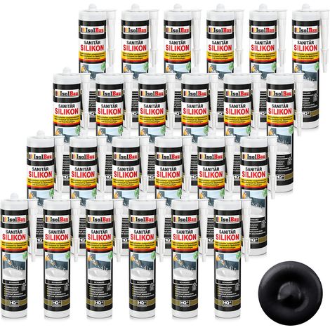 IsolBau Silicone Sanitario Nero Sanitär Silikon 24 x 300ml (1/5)