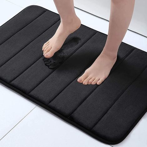 Memory foam bath mat, absorbent, non-slip, washable – 40 x 60 cm, blackHigh quality enhances quality of life. (1/5)