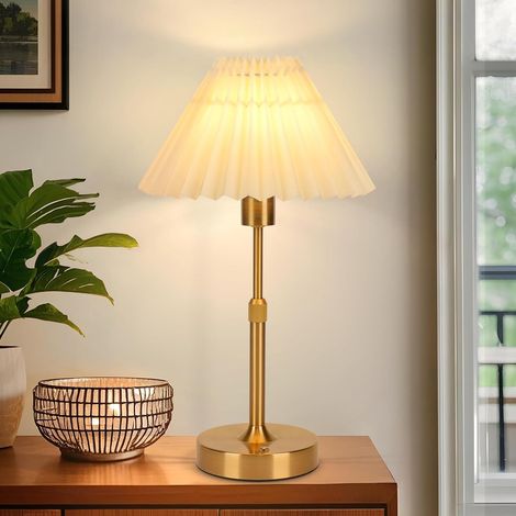 Lampe de table sans fil, lampe de chevet rechargeable, 3 températures variables, lampe de table à piles pour intérieur de chambre à coucher