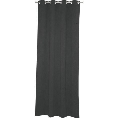 ESPRIT Blickdichter Ösenvorhang HARP - 1 Stück 140x250 cm, Dunkelgrau