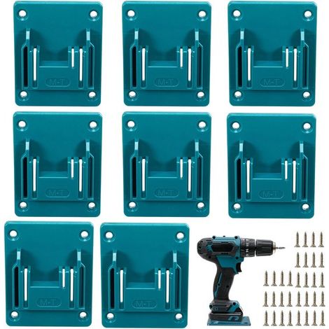 Soporte de herramientas de pared, 8 piezas, apto para herramientas eléctricas Makita 14,4-18 V, batería Makita, taladro inalámbrico Makita 18 V (1/5)