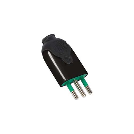 SPINA DRITTA 2 POLI + TERRA 10A NERA- - nera 80011 - 10 pezzi FANTON