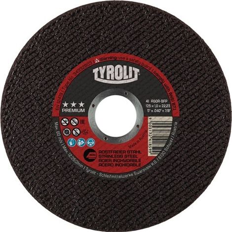 TYROLIT disco  da taglio  Premium  Ø 125  x 1  mm INOX  22,23 mm  - 34332803 (1/3)