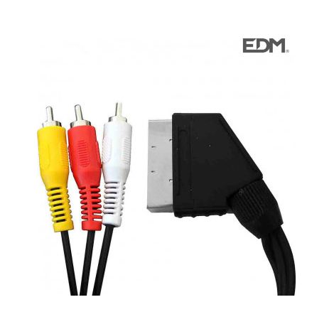 Euroconector macho a 3RCA, salida 1.5m  51223