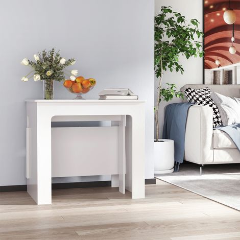Mesa de Comedor Extensible para 4-6 Personas Mesa Auxiliar Multifuncional para Estudio Cocina 180x85x75 cm Blanco (1/5)