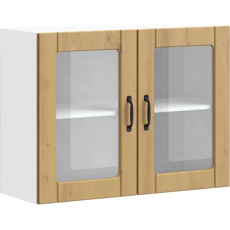 Mueble de pared de cocina de diseño optimizado 80 x 31 x 60 cm madera de roble de ingeniería hecho a mano 020050201 (1/5)