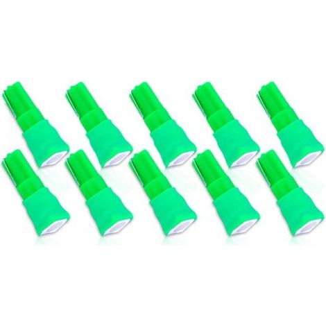 10x Lampadine LED T5 12V W1.2W Verde Cruscotto Auto Moto 1 SMD 5050