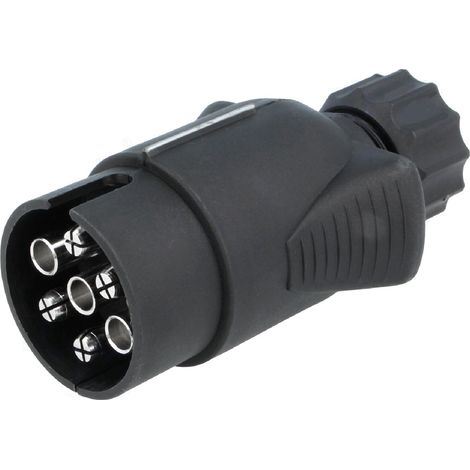 Prise remorque male 7PIN 12VDC pour cable 6mm - nickele