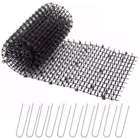 Répulsif pour insectes et animaux,Tapis Anti Chat Jardin avec Pointes 200281,8 CM avec 10 Piquets en Métal, Noir (1/4)