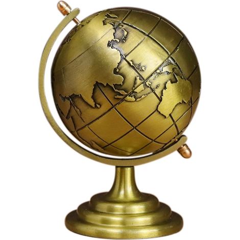 Globe Terrestre de Bureau Decoratif en Fer Copper/Red 5.5x11.5cm Non-Skid Base Support Stable (1/5)