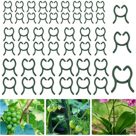 150 Stück Pflanzenstützclips, Pflanzenclips, 3 Größen, Kletterpflanzenclips, Tomatenclips, wiederverwendbare Kletterpflanzenclips, zur Unterstützung von Pflanzen, Gemüse und Obst (1/5)