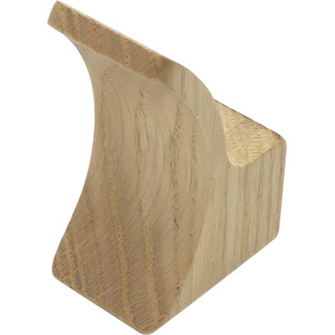 Estamp Huthaken Loop, Garderobenhaken Wandhaken Kleiderhaken + einfache Befestigung + Eiche lackiert, Breite 28 mm, Höhe 63 mm, inkl. Stockschraube M4 x 35 mm