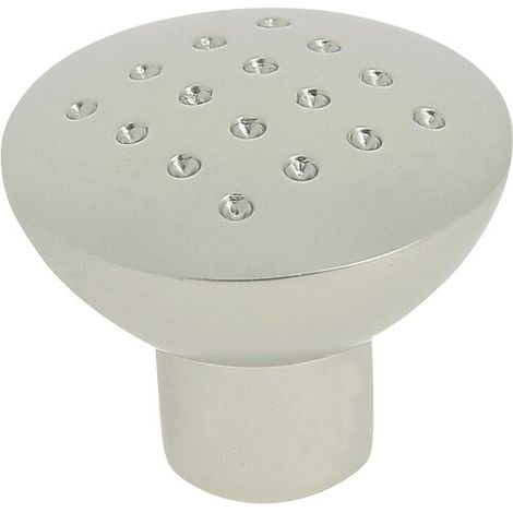 Bouton perforé zamak - finition nickelé satiné Ø 33 mm - CADAP
