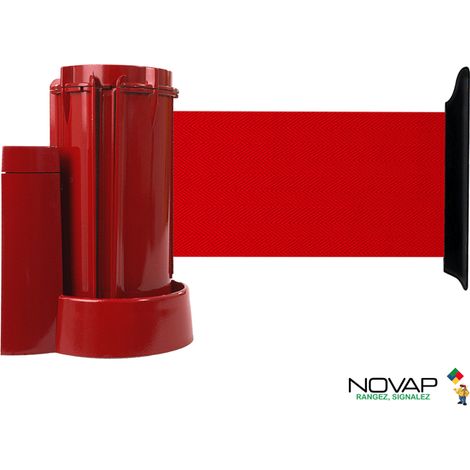 Enrouleur mural Rouge avec sangle Rouge 3m x 100mm - 2053617 (1/4)
