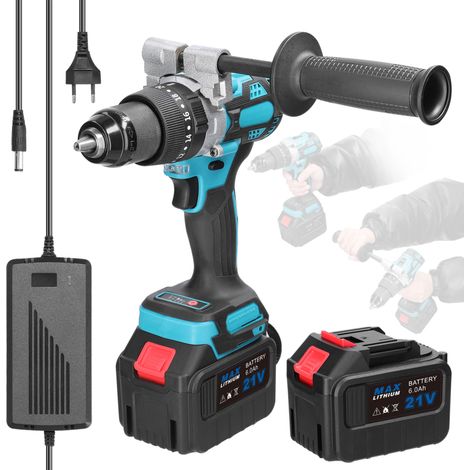 Perceuse à percussion multifonction 3 en 1 pour la maison, 13 mm, 21 V, 120 Nm, mini-visseuse électrique, 20+1 vitesses de couple réglables. (1/5)
