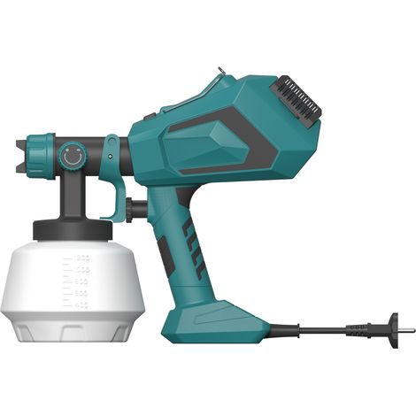 Pistolet à peinture, pistolet à peinture électrique 650 W, pulvérisateur de peinture à débit réglable 750 ml (1/4)
